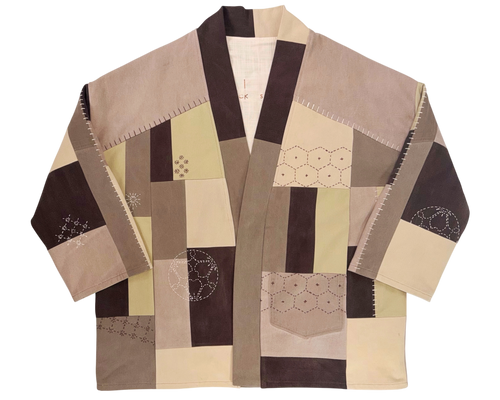 HAORI in cream/brown
