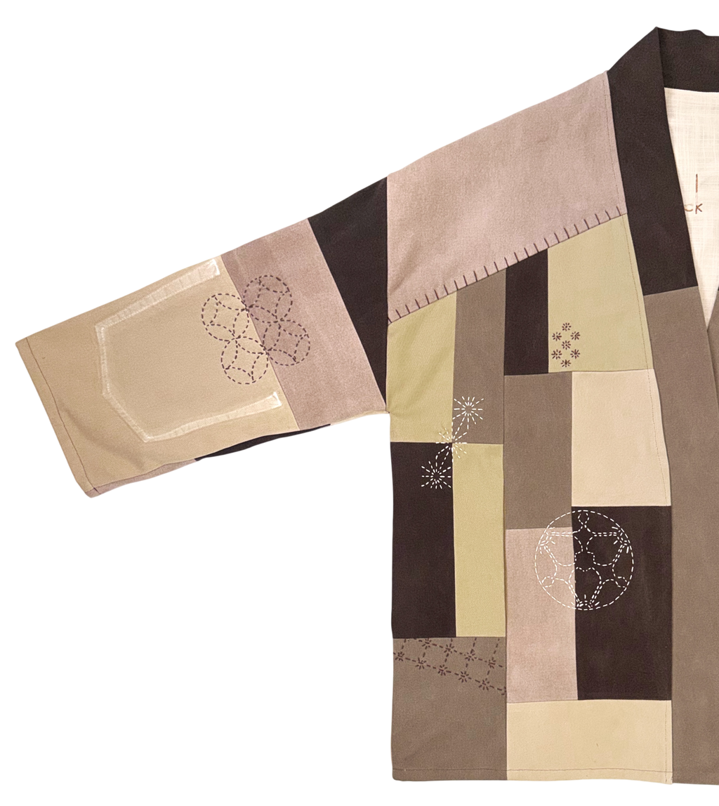 HAORI in cream/brown