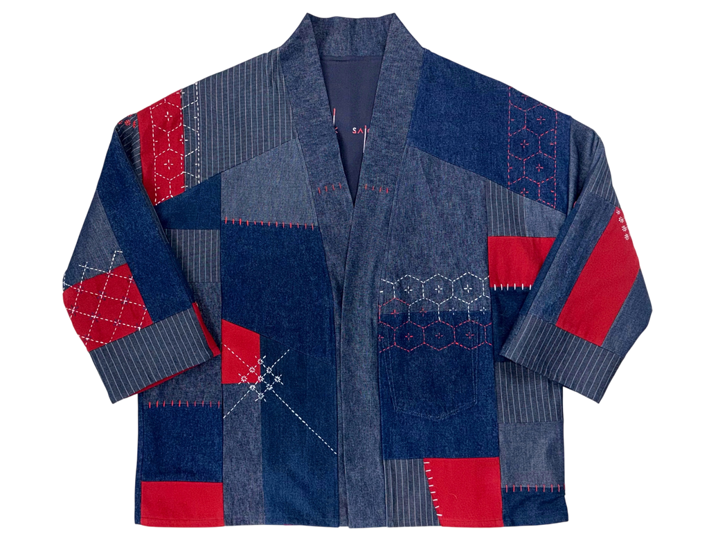 HAORI in red/navy