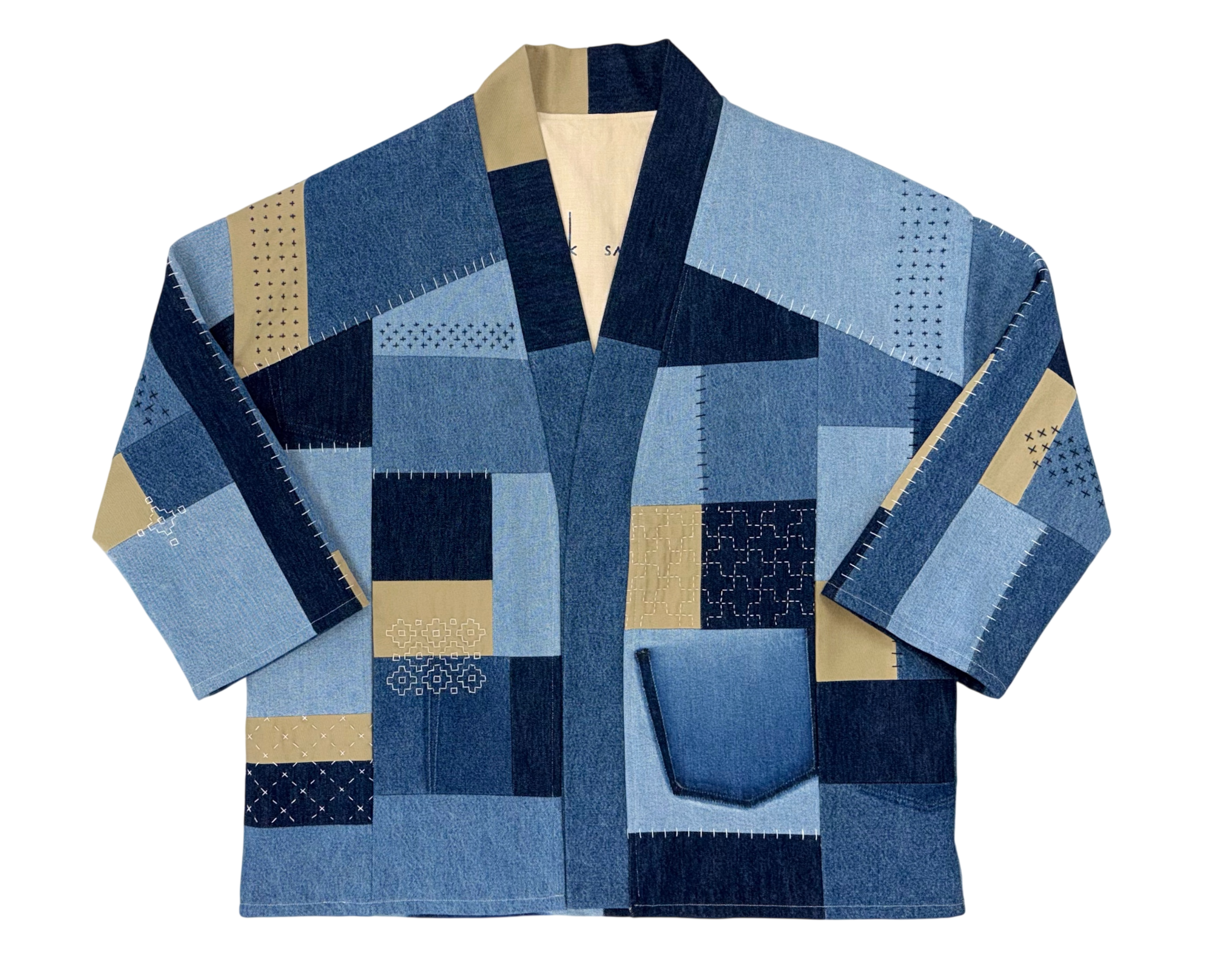 HAORI in navy/sand