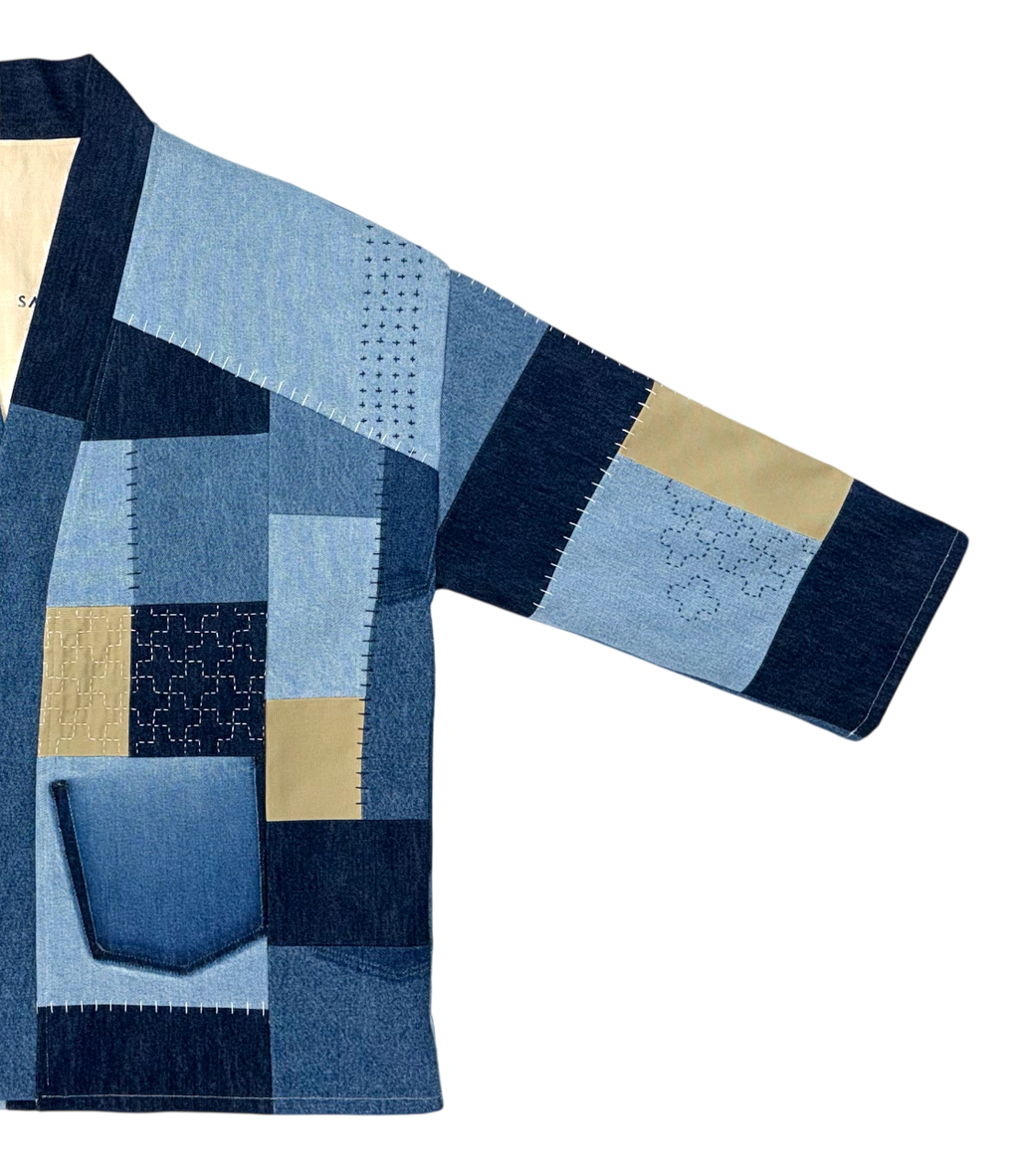HAORI in navy/sand