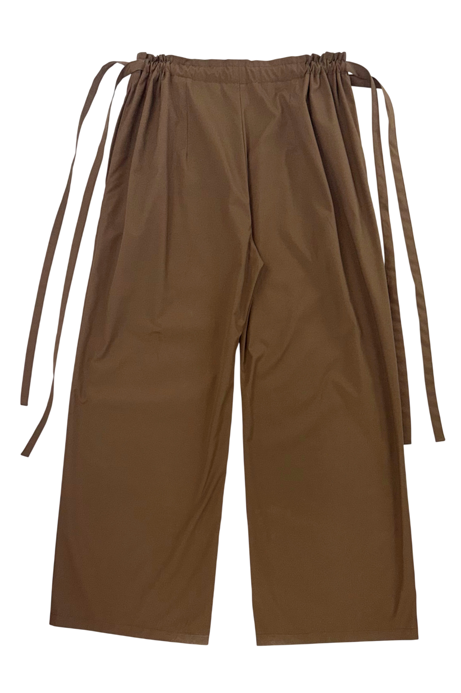 one-size double drawstring trouser (brown poplin)