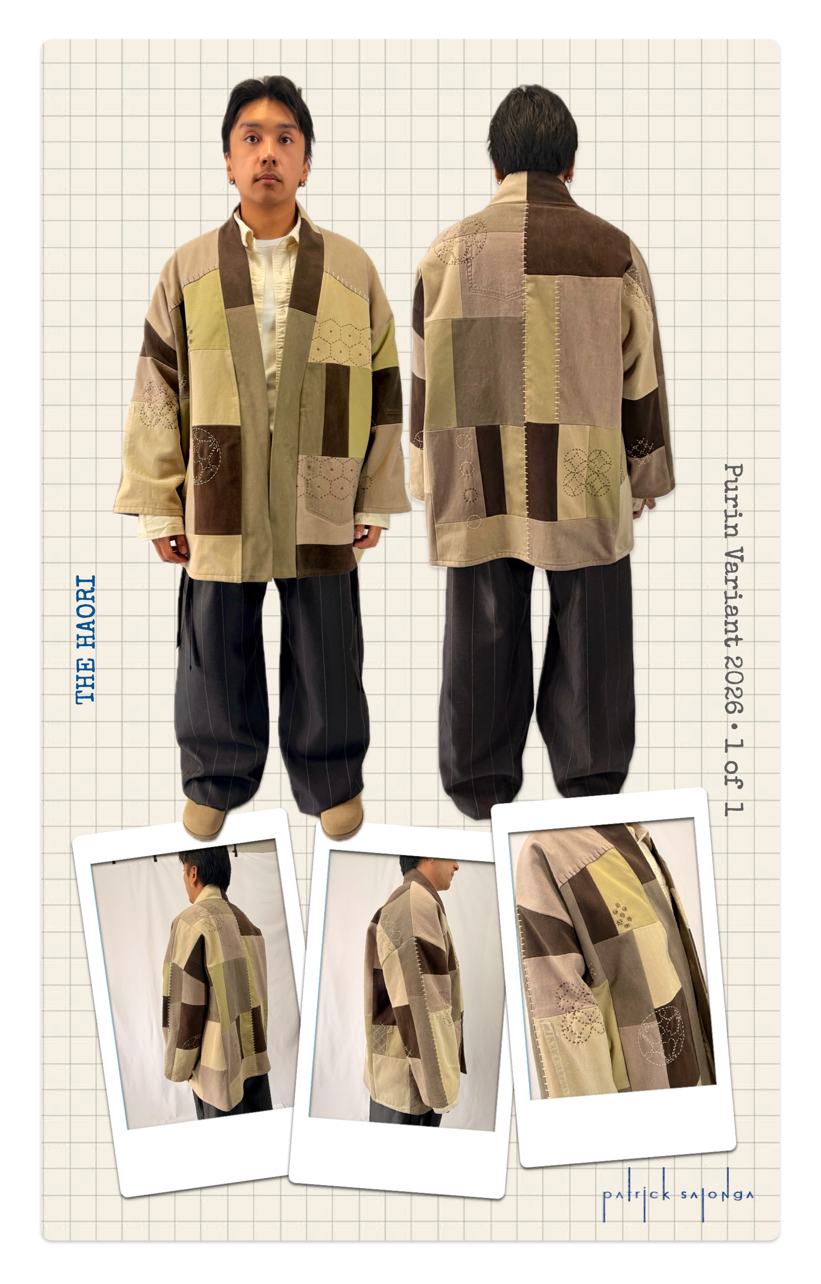 HAORI in cream/brown