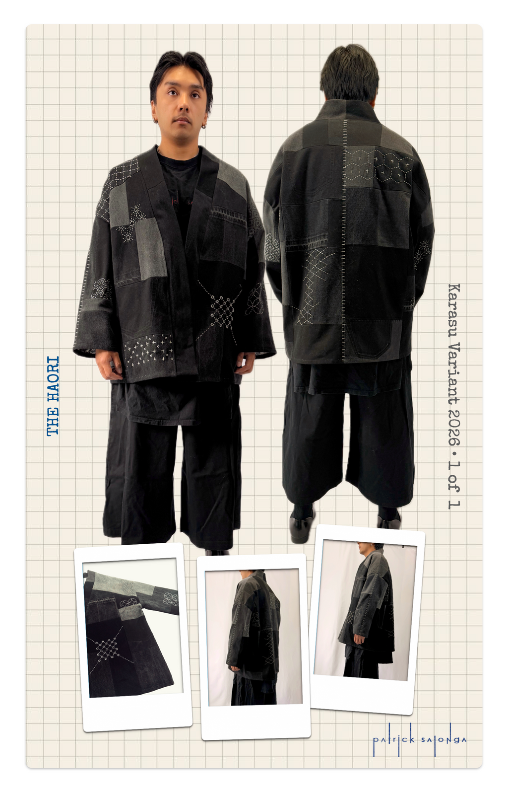HAORI in black/grey