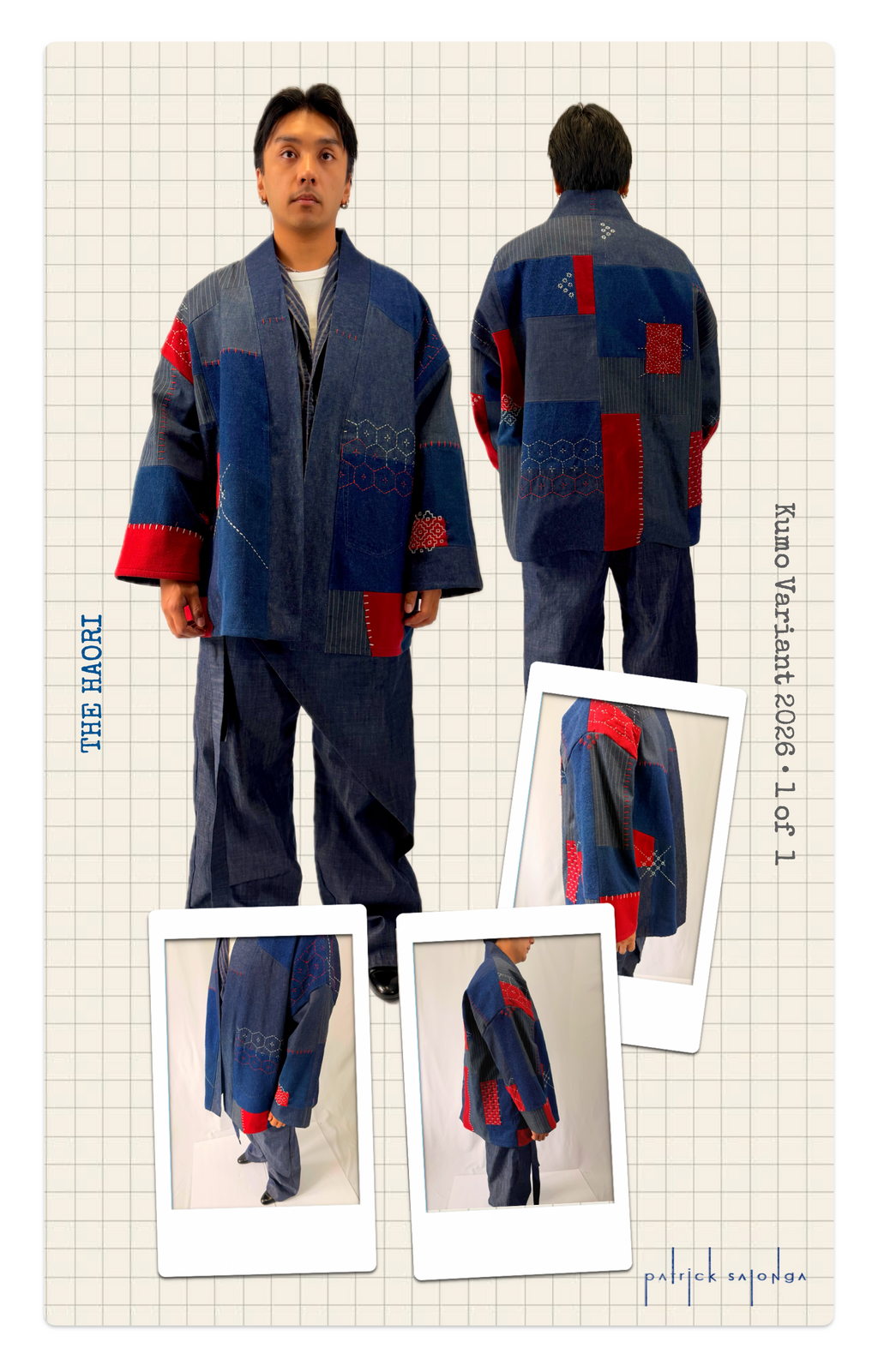 HAORI in red/navy