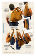 horn knot bag in brown faux suede