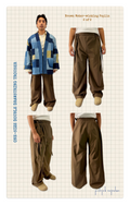 one-size double drawstring trouser (brown poplin)