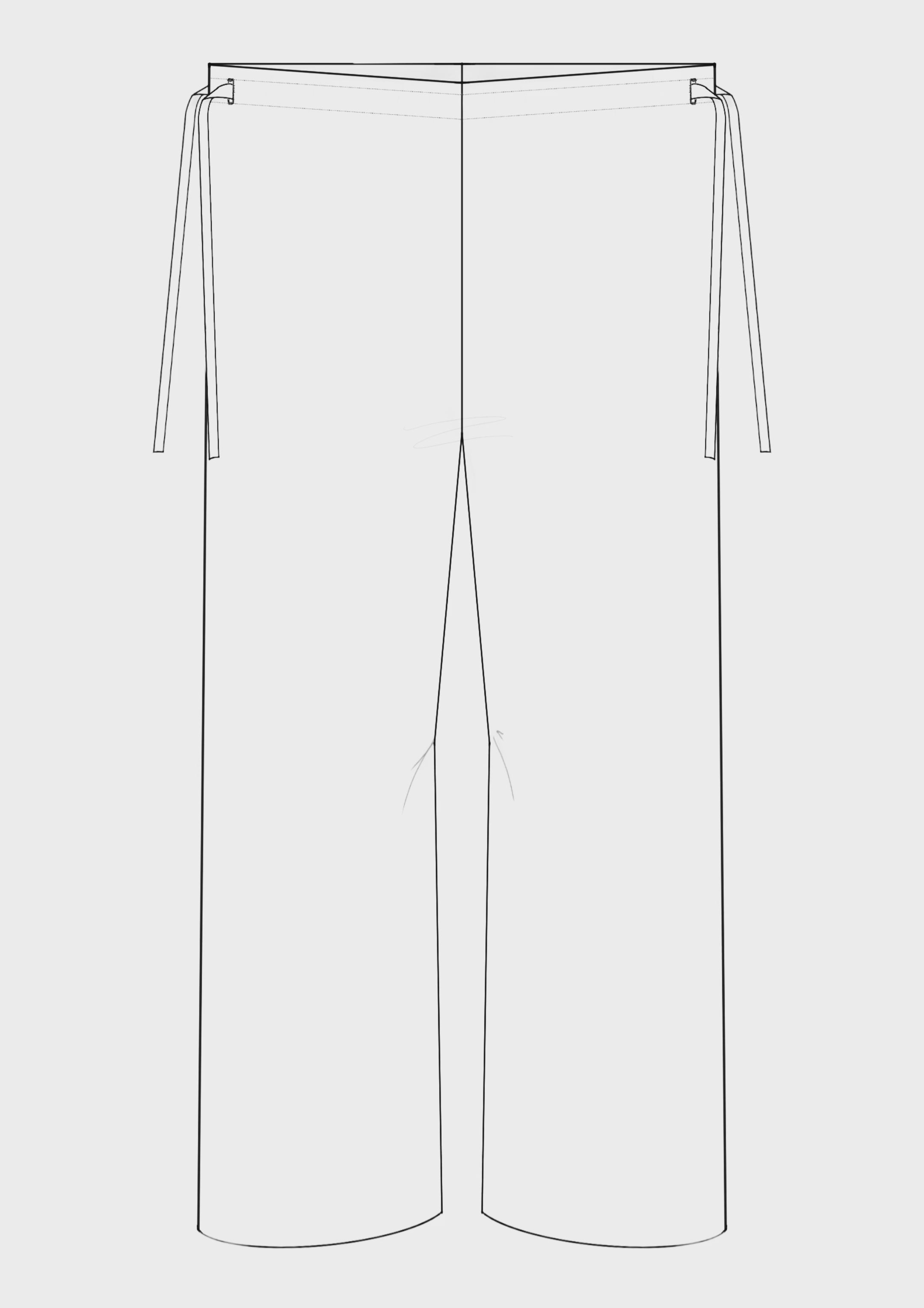one-size double drawstring trouser (brown poplin)